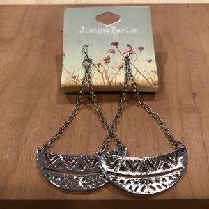 Justin & Taylor half moon cut out drop earrings
